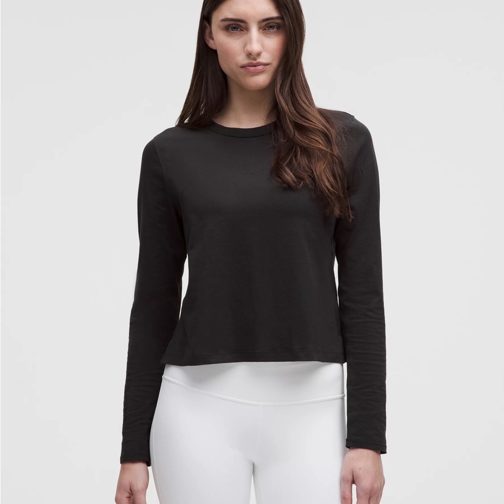 Lululemon Classic Fit Black Cotton Blend Long Sleeve - Picture 1 of 6